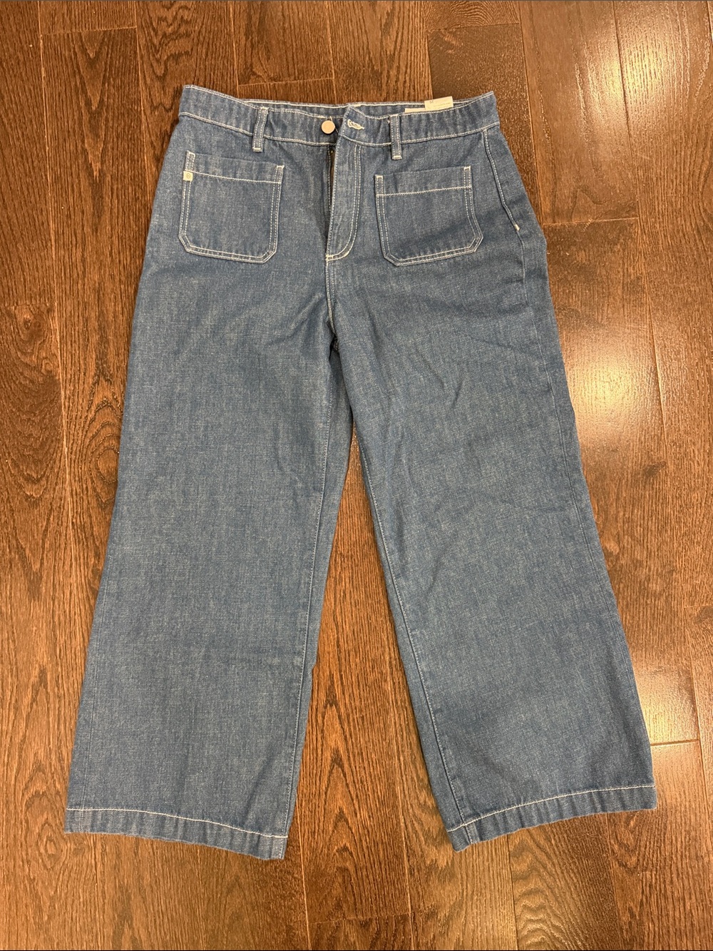 Ag Adriano Goldschmied Denim Kassie Wide-Leg patch pocket Jeans in Medium Blue